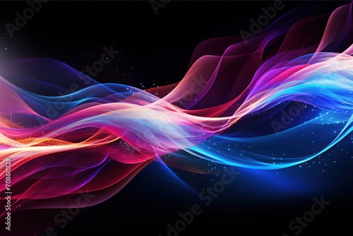 abstract background, Abstract blue waves flow with an ethereal smoke-like texture.