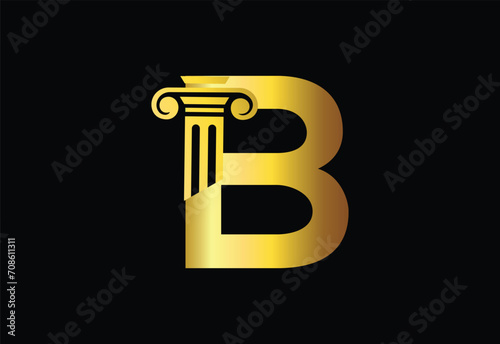 Low firm logo with latter B vector template, Justice logo, Equality, judgement logo vector illustration