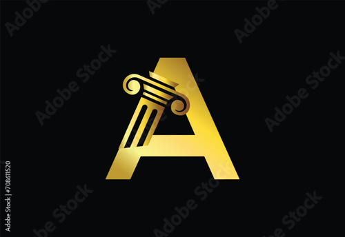 Low firm logo with latter A vector template, Justice logo, Equality, judgement logo vector illustration