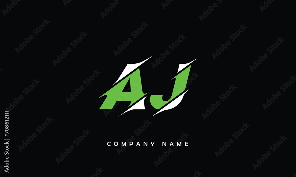 AJ, JA, A, J Abstract Letters Logo Monogram