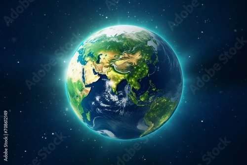 Graphic depiction of the Earth globe in a vibrant display.