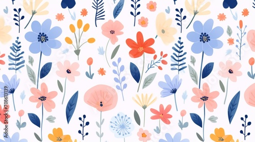 Whimsical and charming flower pattern evoking joy and happiness