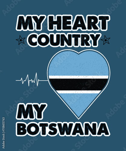 My Heart Country My Botswana, Country Flag Design, All National Flags of the World, Country Flag design, Botswana flag design.