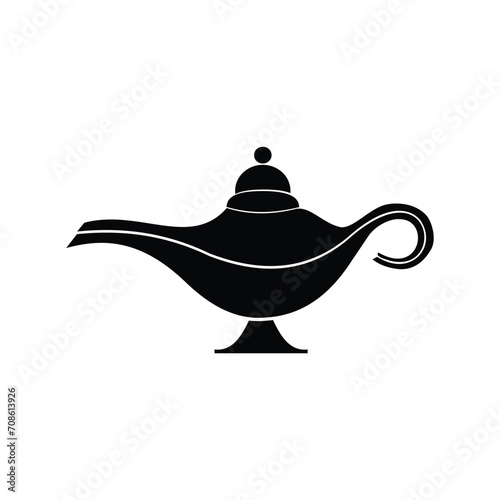 Aladdin magic lamp icon isolated on white background. Vector illustration. Magic lamp icon isolated on white background. Magic lamp vector icon.