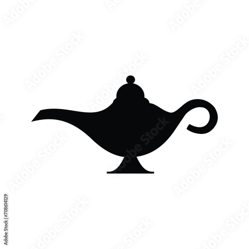 Aladdin magic lamp icon isolated on white background. Vector illustration. Magic lamp icon isolated on white background. Magic lamp vector icon.