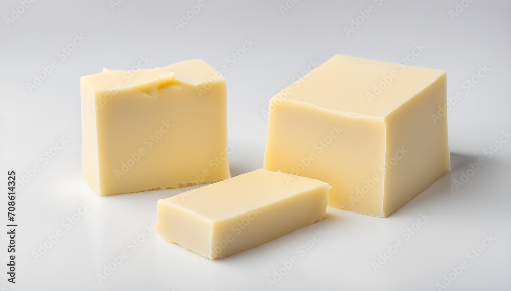 Isolated butter block on white background Isolated butter block on white background