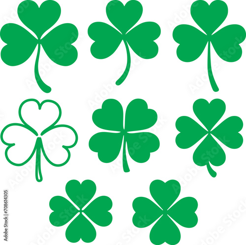  Four Leaf Clover isolated on white background