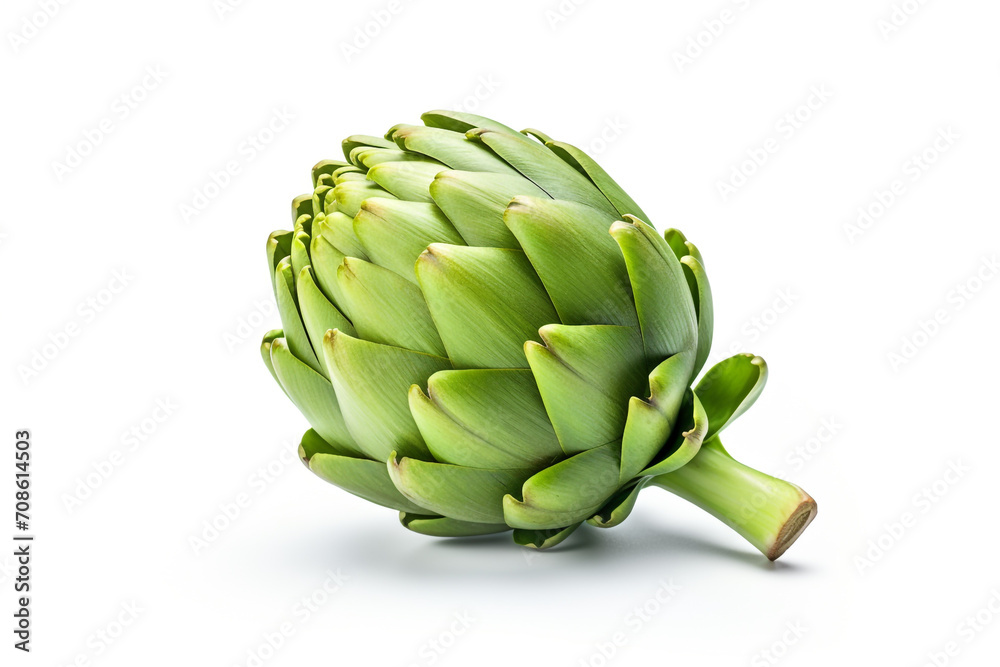Obraz premium Artichoke isolated on white background created with Generative Ai