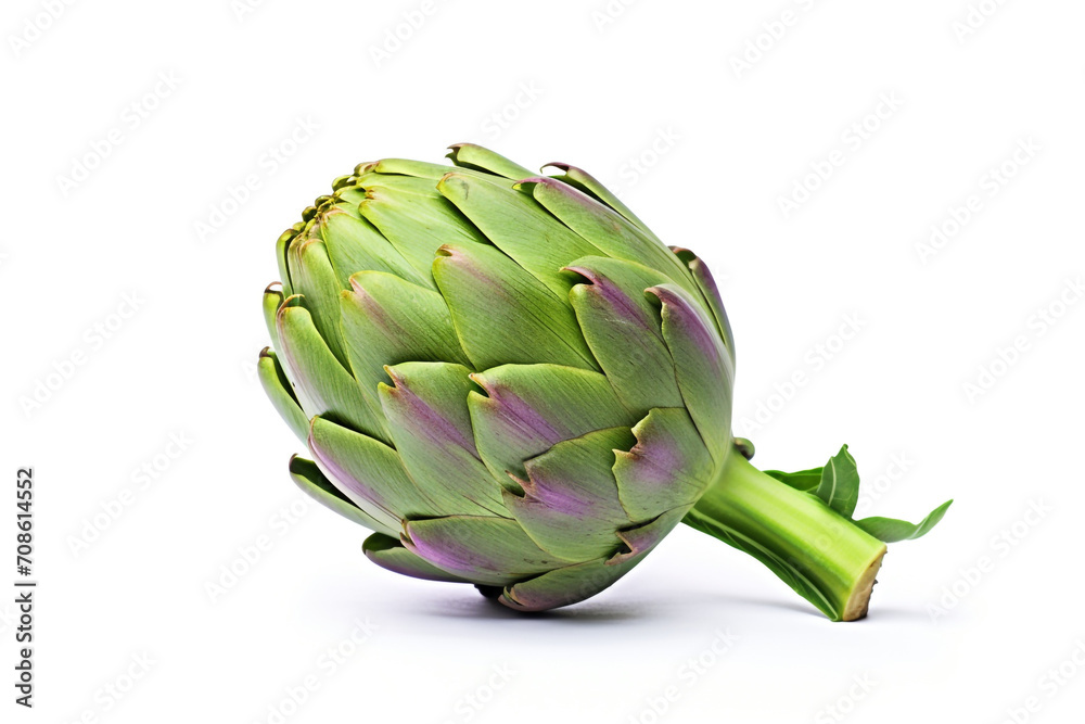Obraz premium Artichoke isolated on white background created with Generative Ai