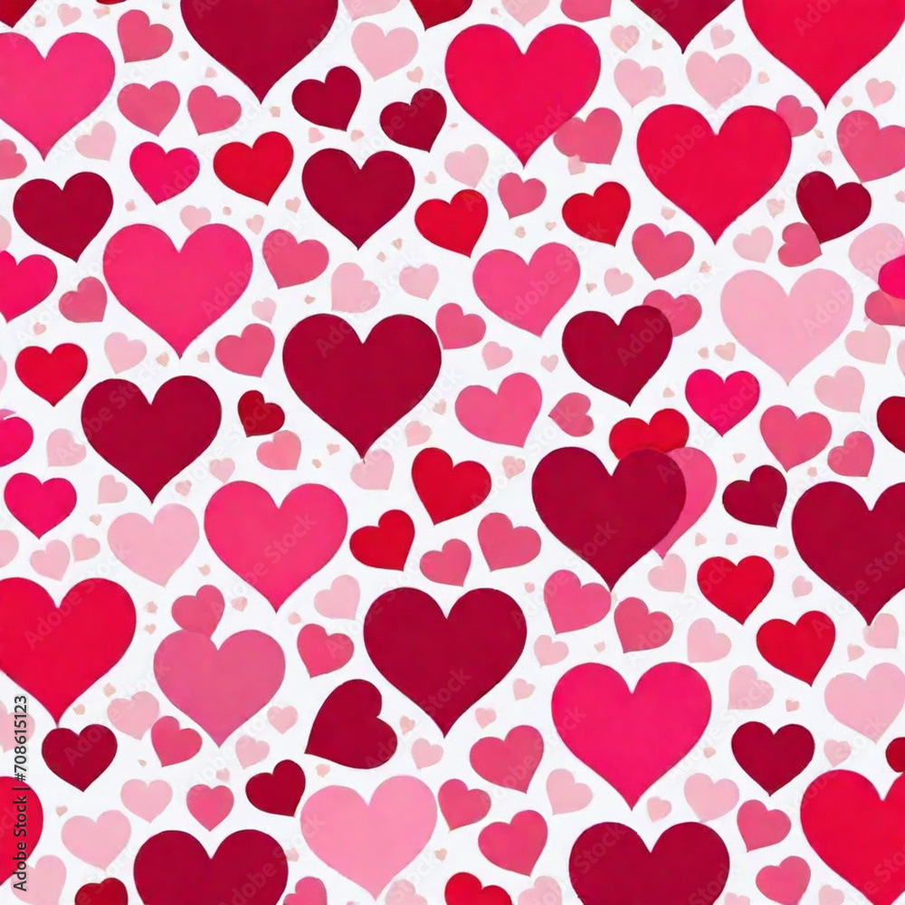 Valentine's Day background, composed of red hearts and roses expressing love, two people holding hands together, a grand wedding scene

