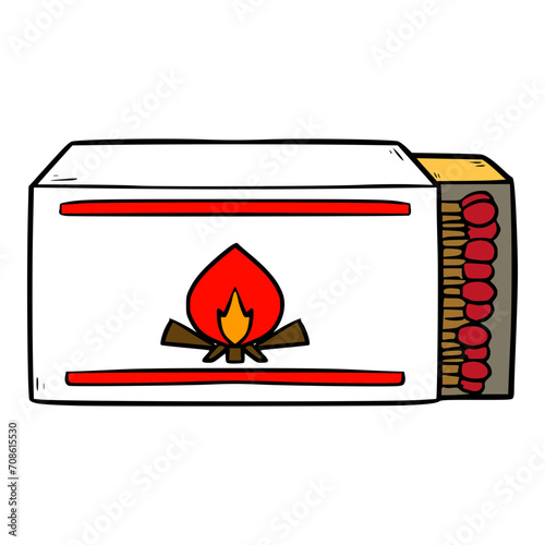 matches stick illustration hand drawn colored vector