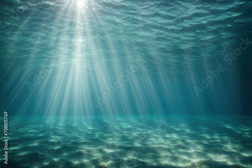 Excellent lighting fixtures and a sandy bottom with an ocean of deep blue serving as the underwater backdrop