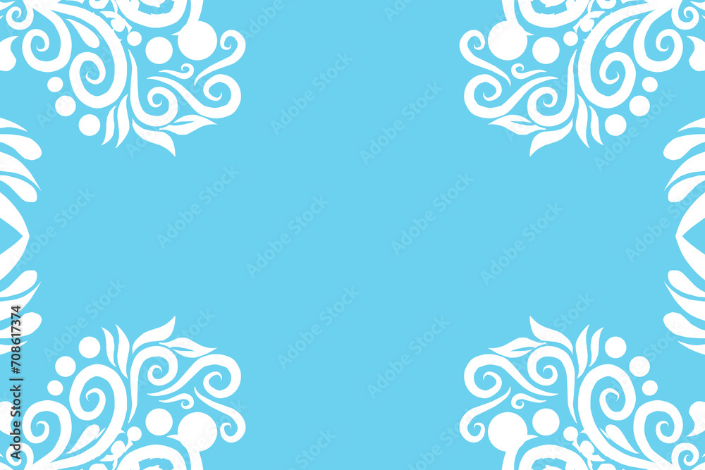 Beautiful frame white flowers line art pattern of indonesian culture traditional tenun batik ethnic dayak ornament Beautiful frame white flowers line art pattern of indonesian culture traditional tenun batik ethnic dayak ornament