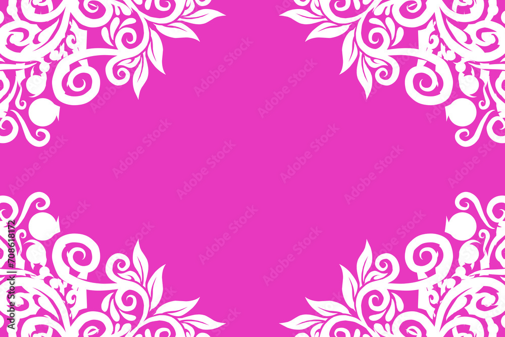 Beautiful frame white flowers line art pattern of indonesian culture traditional tenun batik ethnic dayak ornament Beautiful frame white flowers line art pattern of indonesian culture traditional tenun batik ethnic dayak ornament