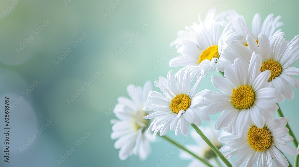 A lot of Daisies with copy space, Associated with innocence and true love.