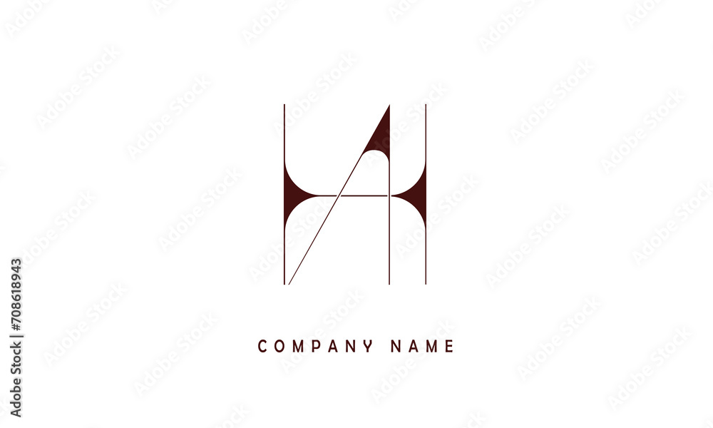 AH, HA, A, H Abstract Letters Logo Monogram