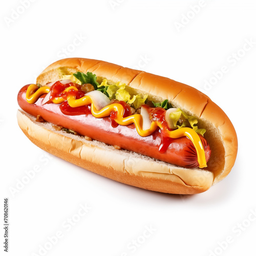 Hotdog isolated. Fastfood