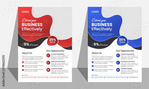 Simple corporate business A4 flyer design.