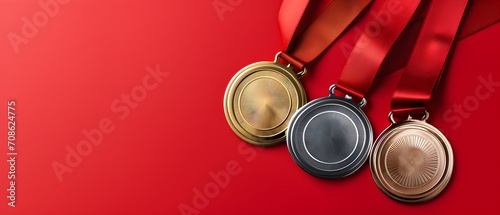 Des médailles d'or, d'argent et de bronze photo