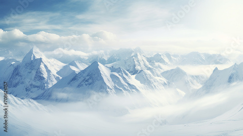 Berge Winter Alpen Landschaft Schnee Urlaub #708626157