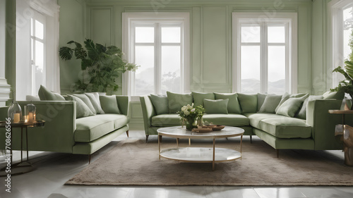 A light green living room © Trinine