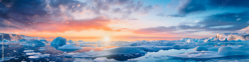 Paysage d'antarctique, panorama