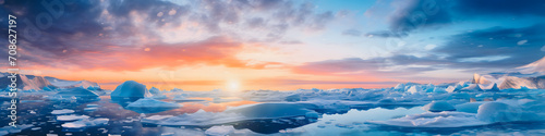 Paysage d'antarctique, panorama