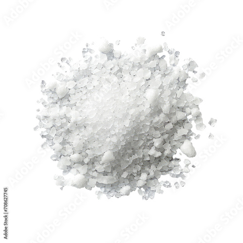 Pristine White Sea Salt Crystals Heap Isolated on transparent Background for Culinary and Wellness Use