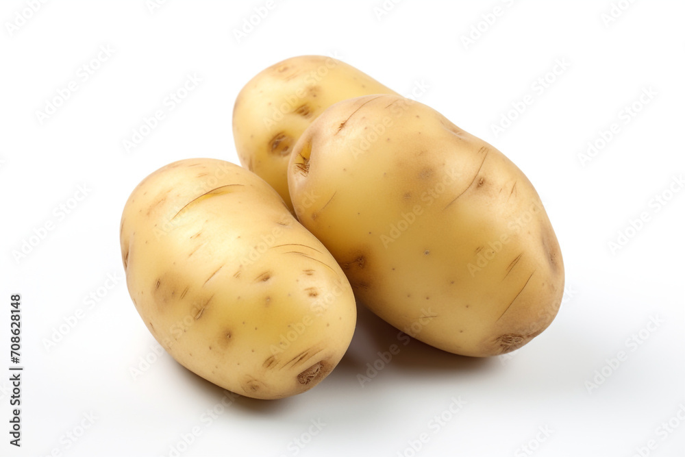 Potato isolated on white background created with Generative Ai