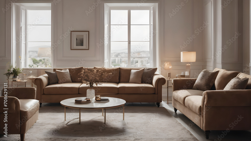 A light brown living room A light brown living room