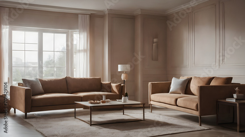 A light brown living room