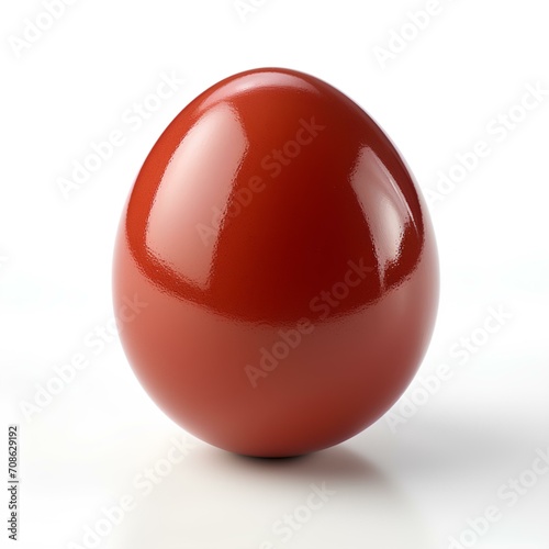 red easter egg on white. red easter egg isolated on white background with shadow. red easter egg flat lay. easter egg
