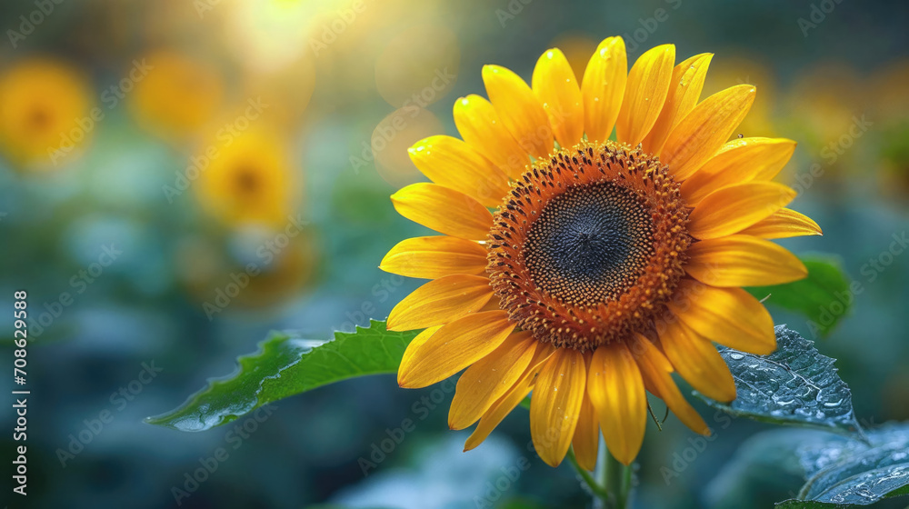 Obraz premium Poppies field, yellow color flowers, closeup view