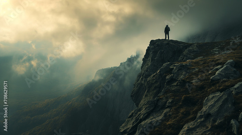 man at the edge of glory spending time alone and gathering his thoughts