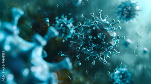 Coronavirus 2019-nCov novel coronavirus concept. Microscope virus close up photo