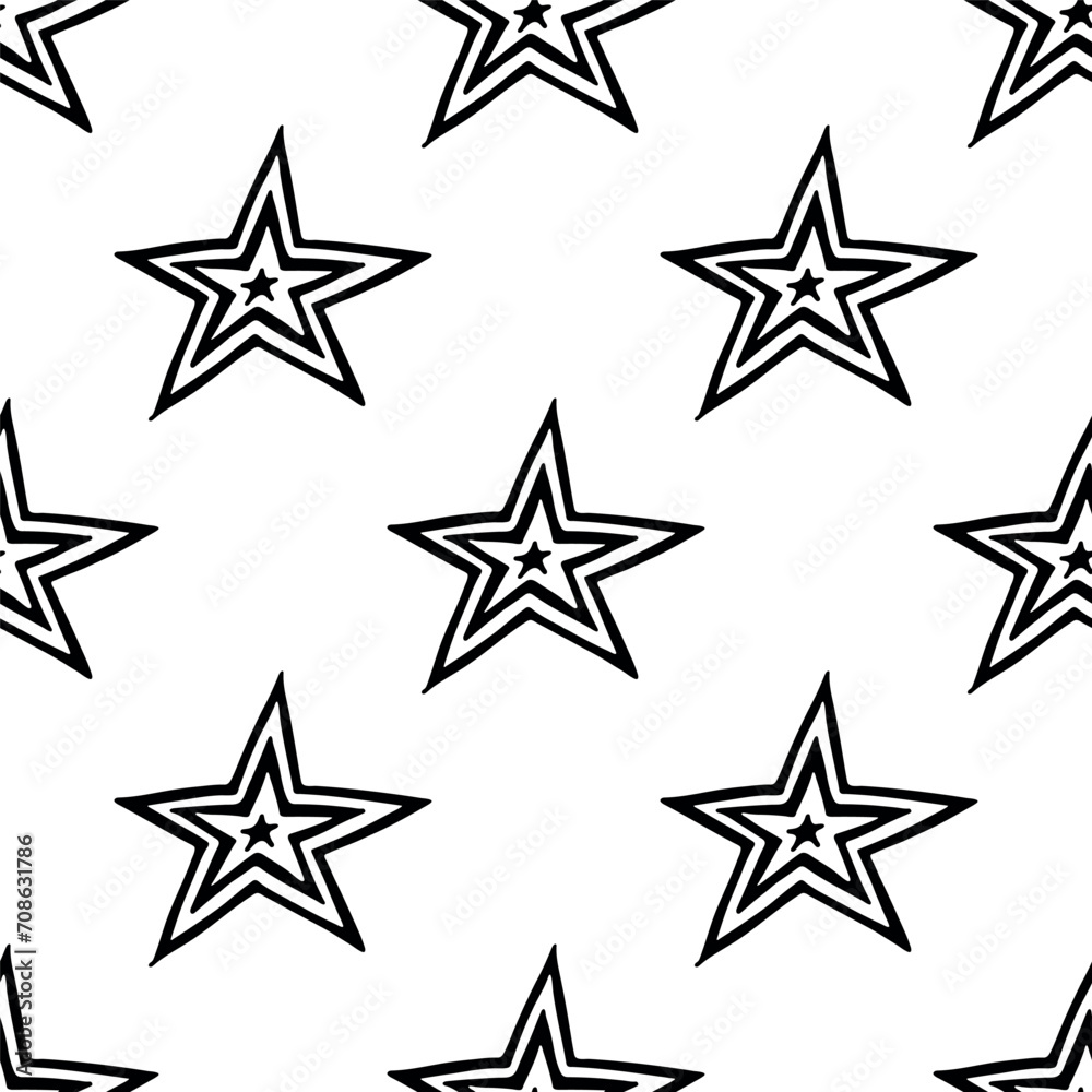 Seamless pattern with cute stars doodle for decorative print, wrapping paper, greeting cards, wallpaper and fabric Seamless pattern with cute stars doodle for decorative print, wrapping paper, greeting cards, wallpaper and fabric