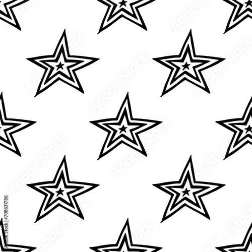 Seamless pattern with cute stars doodle for decorative print  wrapping paper  greeting cards  wallpaper and fabric