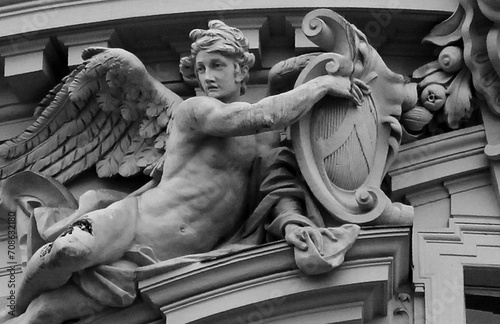Vienna. Austria. March 17, 2019. St. Michael's Church in the Austrian capital. Angels sculpture. photo