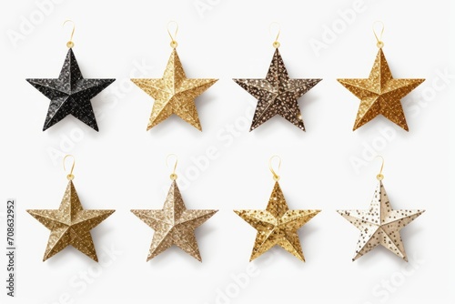 Glittering star clip art perfect for holiday decorations