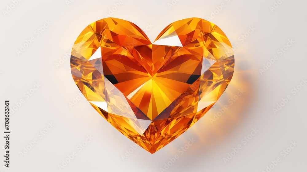 Gemstone heart on a white background Gemstone heart on a white background