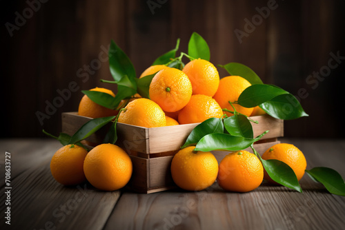 tangerines in a basket on table