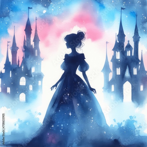 Fairy tale princess in the night.