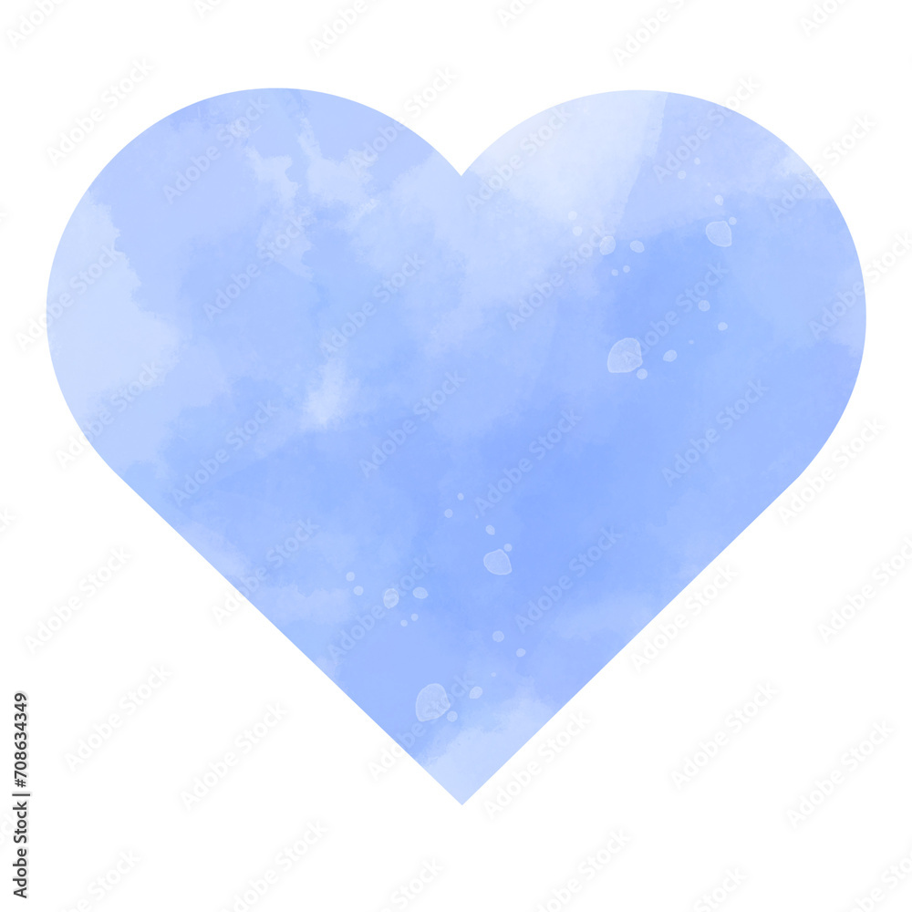 blue heart pastel Watercolor style valentine day
