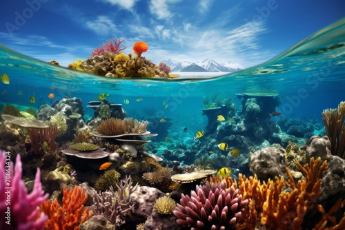 A vibrant coral reef teeming with marine life, showcasing the intricate balance that necessitates rigorous water quality monitoring