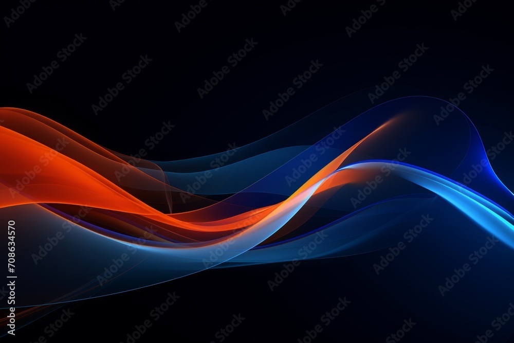Fototapeta premium Abstract tech design with flowing lines. Digital vibrant flow background