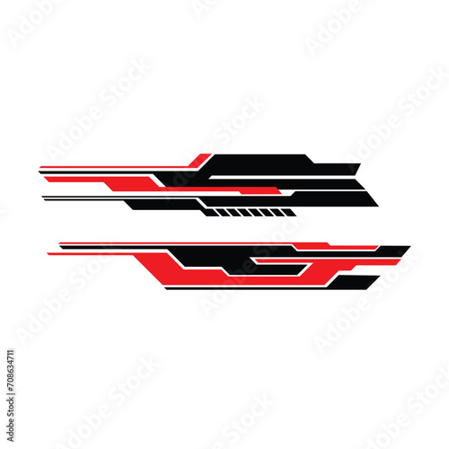 car wrapping decal vector. modern decals for cars
