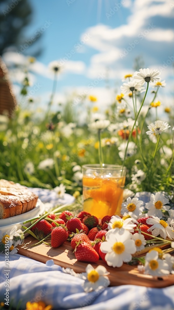 Picnic in a Field of Daisies