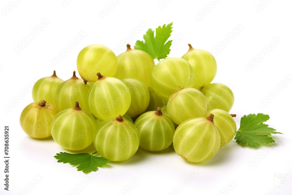Gooseberry isolated on white background created with Generative Ai Gooseberry isolated on white background created with Generative Ai