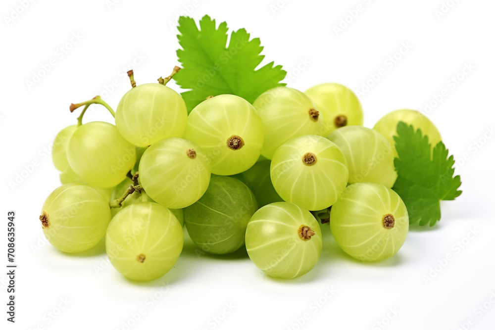 Gooseberry isolated on white background created with Generative Ai Gooseberry isolated on white background created with Generative Ai