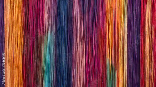 Colorful ropes as background, Multi-colored threads woven.